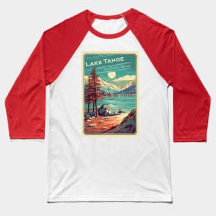 Lake Tahoe National Park Vintage Travel Poster Baseball T-Shirt